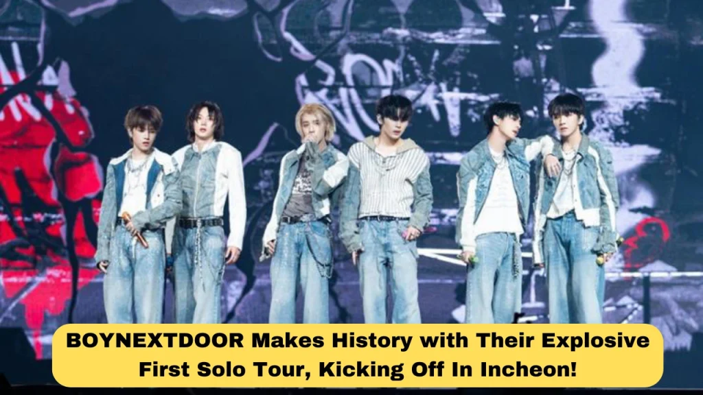 BOYNEXTDOOR, the rising K-pop group that's been making waves in the global music scene, has officially kicked off their first-ever solo tour with an unforgettable concert in Incheon, South Korea. Fans from all over the world gathered at the Incheon venue, buzzing with excitement as the group took the stage for the very first time as a headliner. The event marked a huge milestone in BOYNEXTDOOR's career, solidifying their place as one of the most promising acts in the industry. The group showcased a mix of their hit tracks and fresh material from their latest releases, creating an electric atmosphere that had the crowd singing along to every beat. The concert wasn't just a musical performance—it was a visual feast, with stunning stage designs and perfectly coordinated choreography. The members, known for their impeccable stage presence and talent, delivered a show that was nothing short of spectacular. As the concert progressed, it became clear that BOYNEXTDOOR's fanbase is rapidly growing, with fans of all ages and backgrounds connecting over their music. For many fans, this was a long-awaited moment. After the group's impressive debut, BOYNEXTDOOR had been teasing their solo tour for months, and the Incheon concert set the tone for what's to come. The group shared heartfelt moments with the audience, expressing their gratitude for the support they've received since their debut. With the success of their first concert, BOYNEXTDOOR is gearing up for more performances in cities around the world. Their tour promises to be a journey of high-energy performances, emotional connections, and unforgettable moments for fans who’ve been following their rise to stardom. Stay tuned as BOYNEXTDOOR continues to take the world by storm—this is just the beginning of their global journey!