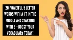 20 Powerful 5 letter words with A I T in the middle and starting with S – Boost Your Vocabulary Today!