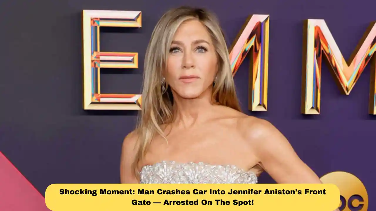 Shocking Moment: Man Crashes Car Into Jennifer Aniston’s Front Gate — Arrested On The Spot!