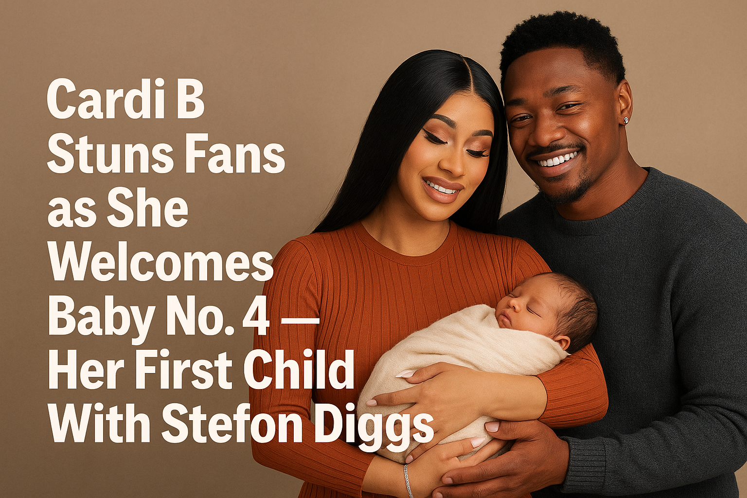Cardi B Stuns Fans as She Welcomes Baby No. 4 — Her First Child With Stefon Diggs
