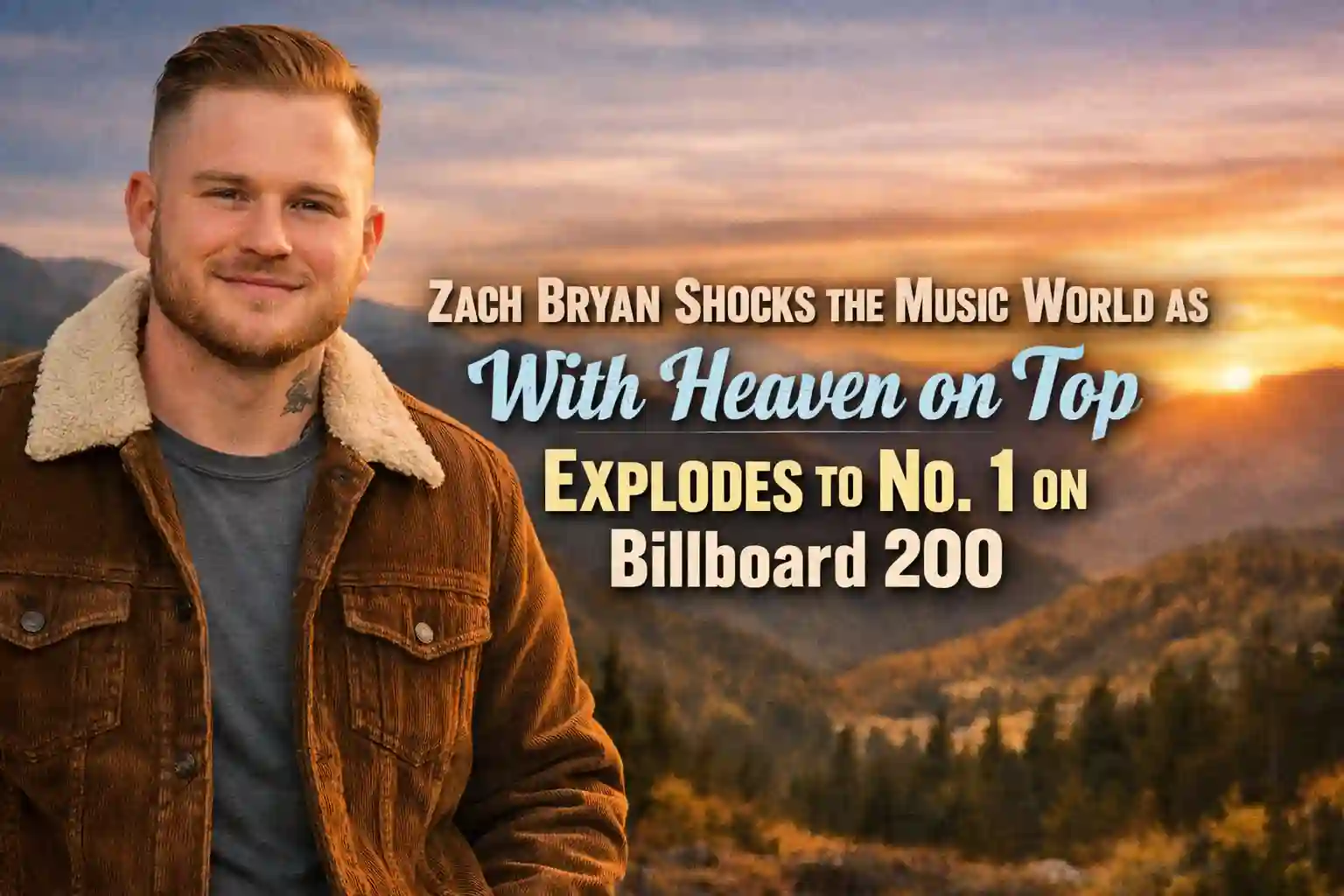 Zach Bryan Shocks the Music World as With Heaven on Top Explodes to No. 1 on Billboard 200