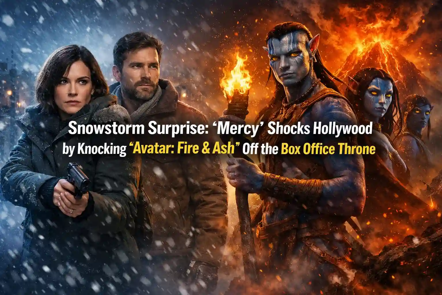 Snowstorm Surprise: ‘Mercy’ Shocks Hollywood by Knocking ‘Avatar: Fire & Ash’ Off the Box Office Throne