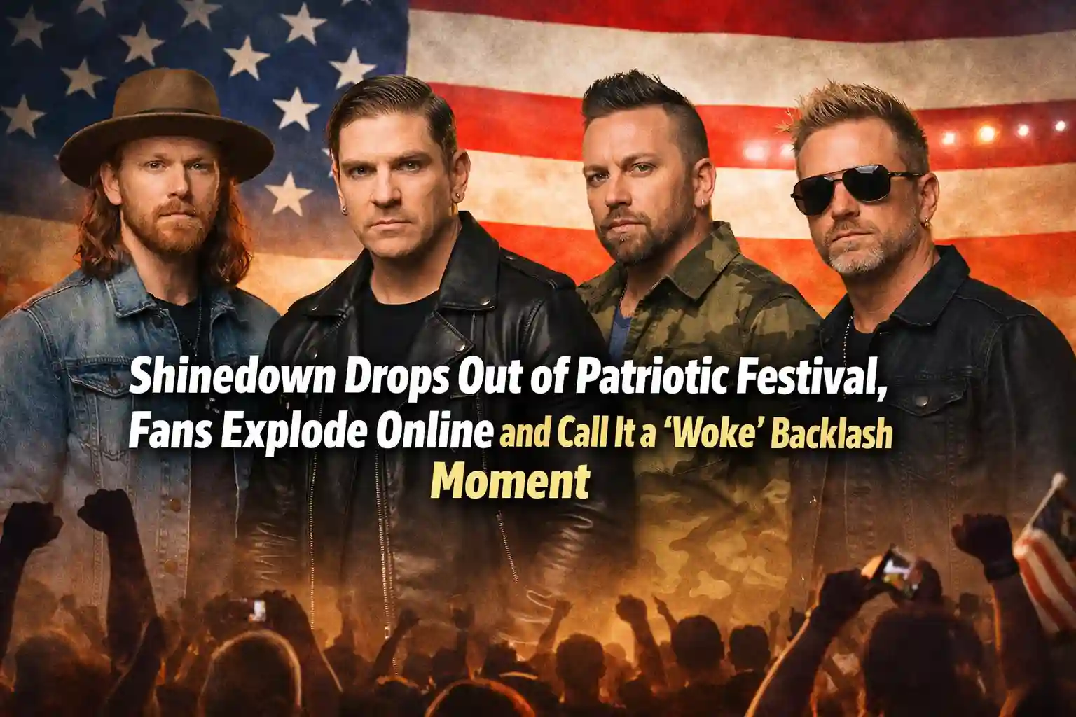 Shinedown Drops Out of Patriotic Festival, Fans Explode Online and Call It a ‘Woke’ Backlash Moment